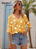 BKMGC Shirts For Women 2023 Summer Printed Wave Dot Casual  Female Top Women Clothing Tops and Blouse Loose Fit femininas 6276