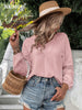 BKMGC Solid Pink Light Blue Brown White Long Lantern Sleeve V Neck Spring Autumn Serie Lace Hollow Chiffon Shirt For Women 2515