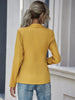 BKMGC Solid Yellow Elegant Blazer Jacket Suite for Women Spring Autumn V-neck Tie Knot Waist Coat Office Lady Daily Clothing