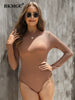 BKMGC Spring Women Jumpsuit Long Sleeve Casual  Solid Winter Bottoming Jumpsuit For Women Bodycon 6905