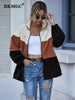 BKMGC Waterproof Spring Autumn 2023 Windbreaker Streetwear Splicing Trend Casual Mix & Match Colors Zip Jackets Women 5669