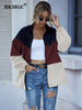 BKMGC Waterproof Spring Autumn 2023 Windbreaker Streetwear Splicing Trend Casual Mix & Match Colors Zip Jackets Women 5669