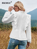 BKMGC White Shirts For Women Korea Style Autumn Hollow Out Lace Elegant Women Shirts Long Sleeve Female Tops 2023 Casual 2339