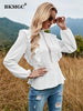 BKMGC White Shirts For Women Korea Style Autumn Hollow Out Lace Elegant Women Shirts Long Sleeve Female Tops 2023 Casual 2339