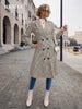 BKMGC Women Jacket and Blazer Autumn Plaid Suit Long Coat Single Breasted Casual Long Women Jacket Spring 2023 2205