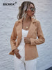 BKMGC Women Jacket and Blazer Spring Autumn Office Ladies Streetwear Solid Belt Khaki Cardigan Coat Female 6031