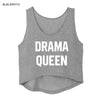 Fashion Street Casual White Tank Tops Sleeveless Summer Women DRMA QUEEN Cropped Tees Camisole Black Short Vest