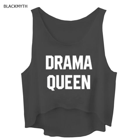 Fashion Street Casual White Tank Tops Sleeveless Summer Women DRMA QUEEN Cropped Tees Camisole Black Short Vest
