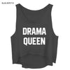 Fashion Street Casual White Tank Tops Sleeveless Summer Women DRMA QUEEN Cropped Tees Camisole Black Short Vest
