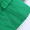 BLSQR Autumn Women's Blazer Jacket Casual Green Double Breasted Pocket Decorative Coat Elegant Tops