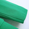 BLSQR Autumn Women's Blazer Jacket Casual Green Double Breasted Pocket Decorative Coat Elegant Tops