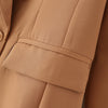 BLSQR Solid Elegant Blazer Coat Office Lady Double Breasted Vintage Jackets Women Straight Casual Outwear Tops Female