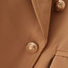 BLSQR Solid Elegant Blazer Coat Office Lady Double Breasted Vintage Jackets Women Straight Casual Outwear Tops Female