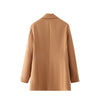BLSQR Solid Elegant Blazer Coat Office Lady Double Breasted Vintage Jackets Women Straight Casual Outwear Tops Female