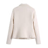 BLSQR Solid Elegant Blazer Tops Women Buttons Casual Outwear Jackets Female Vintage Chic Pockets Blazers Lady