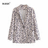 Women Casual Polka Dot print blazer Notched Collar Long Sleeve Coat Sweet Office Lady Outerwear Casaco Feminine Tops