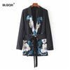 Women Sashes Floral Blazer Notched Collar Long Sleeve Coat Vintage Ladies 2022Casual Brand Outerwear Casaco Tops