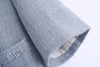 BLSQR Women Tweed Cropped Blazer Coat Vintage Short Sleeve Tassel Pockets Female Outerwear Chic Veste