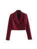 BM&MD&ZA 2010790 Women 2023 Houndstooth Cropped Blazer Coat Vintage Long Sleeve Female Outerwear Chic Femme 2010/790