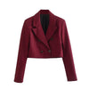 BM&MD&ZA 2010790 Women 2023 Houndstooth Cropped Blazer Coat Vintage Long Sleeve Female Outerwear Chic Femme 2010/790
