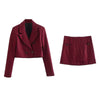 BM&MD&ZA 2010790 Women 2023 Houndstooth Cropped Blazer Coat Vintage Long Sleeve Female Outerwear Chic Femme 2010/790