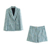 BM&MD&ZA 2023 autumn textured double-breasted suit jacket + casual shorts 7553747 8257747
