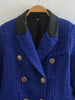 BM&MD&ZA 2128242 Women 2023 texture Double Breasted Blazer Coat Vintage Long Sleeve Female Outerwear Chic 2128/242