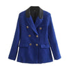 BM&MD&ZA 2128242 Women 2023 texture Double Breasted Blazer Coat Vintage Long Sleeve Female Outerwear Chic 2128/242