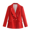 BM&MD&ZA 2410564 Women 2023 Textures double breasted Blazer Coat Vintage Long Sleeve Female Outerwear Chic 2410/564
