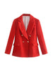 BM&MD&ZA 2410564 Women 2023 Textures double breasted Blazer Coat Vintage Long Sleeve Female Outerwear Chic 2410/564