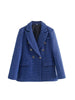 BM&MD&ZA 8455106 Women 2023 Textures Double Breasted recreational Blazer Coat Long Sleeve Female Outerwear 8455/106