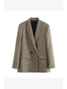 BM&MD&ZA 8750331 Women 2023 lattice Double Breasted Blazer Coat Vintage Long Sleeve Female Outerwear Chic 8750/331
