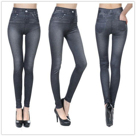 skinny pants women's winter spring legging slim imitation jean female warm jeggings with 2 real pockets Pencil pants