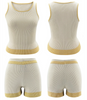 BOOFEENAA Comfy Knitted Lounge Wear Two Piece Set Women Summer Outfits Tank Top and Shorts Matching Sets 2023 C34-CF24