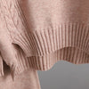BOoDinerinle Autumn Winter 2 Pieces Women Sets Knitted Tracksuit O-Neck Split Sweater and Wide Leg Jogging Pants Pullover Suits