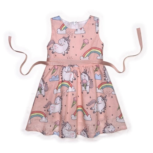 Baby Toddller Gilrs Sleeveless Unicorn Woven Dress