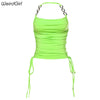 Backless Chain Sling V Neck Sexy Camis Strapless Woman Stretchy Crop Tops Party Club Streetwear 2022 New Basic Tank Top Female