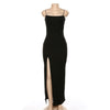 Backless Sexy Strap Split Summer Dress Women Elastic Long Dresses Sleeveless Camisole Clubwear Evening Party Dress Women's Robe