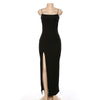 Backless Sexy Strap Split Summer Dress Women Elastic Long Dresses Sleeveless Camisole Clubwear Evening Party Dress Women's Robe