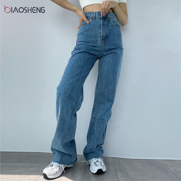 Baggy Jeans Women 2022 High Waist Denim Trouser Streetwear Loose White Black Blue Korean Elegant Jeans Straight Pants