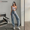 Baggy Jeans Women 2022 High Waist Denim Trousers Pants Straight Jeans Mom Jeans Streetwear Y2k Vintage Clothes