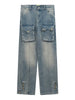Baggy Straight Denim Jeans Streetwear Mens Multi Pockets Cargo Jean Pants Hip Hop Harajuku Casual Loose Jeans Trousers