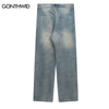 Baggy Straight Denim Jeans Streetwear Mens Multi Pockets Cargo Jean Pants Hip Hop Harajuku Casual Loose Jeans Trousers