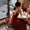 Balinese beach skirt female Sanya, Thailand beach holiday photo open back long skirt super fairy suspender dress