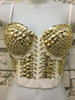 Ballroom/Costume/Stage Rainbow Mermaid Crystal Rhinestone Beading Diamond Rivet Jeweled Pearl Push Up Bustier Crop Top Corset