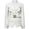 Balmain Europe and the United States black women's small suit jacket slim and thin white top