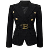 Balmain Europe and the United States black women's small suit jacket slim and thin white top
