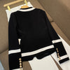 Balmain European station spring and autumn double-breasted black and white stitching women's one-piece Blazers