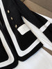 Balmain European station spring and autumn double-breasted black and white stitching women's one-piece Blazers