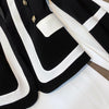 Balmain European station spring and autumn double-breasted black and white stitching women's one-piece Blazers